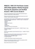 NSG233 &sol; NSG 233 Final Exam &lpar;Latest 2025&sol;2026 Update&rpar;&colon; Medical-Surgical Nursing III &vert; Questions and Verified Answers 100&percnt; Correct Grade A 