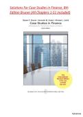 Solutions For Case Studies in Finance&comma; 8th Edition Bruner &lpar;All Chapters included&rpar; A&plus; RATED