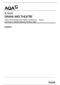 AQA A-level Drama and Theatre Component 1 Drama&NewLine;and theatre &lpar;7262&sol;W&rpar; Marking Scheme 2026
