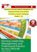 Nursing Leadership&comma; Management & Professional Practice for LPN&sol;LVN 7th Edition Study Guide &vert; Practice Questions & Exam Prep &lpar;2026&rpar;