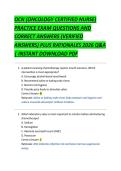 OCN &lpar;ONCOLOGY CERTIFIED NURSE&rpar; &NewLine;PRACTICE EXAM QUESTIONS AND &NewLine;CORRECT ANSWERS &lpar;VERIFIED &NewLine;ANSWERS&rpar; PLUS RATIONALES 2026 Q&A &NewLine;&vert; INSTANT DOWNLOAD PDF 
