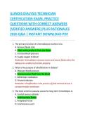 ILLINOIS DIALYSIS TECHNICIAN&NewLine;CERTIFICATION EXAM&comma; PRACTICE QUESTIONS WITH CORRECT ANSWERS &lpar;VERIFIED ANSWERS&rpar; PLUS RATIONALES 2026 Q&A &vert; INSTANT DOWNLOAD PDF&NewLine;