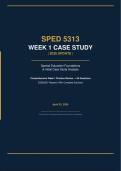 SPED 5313 WEEK 1 CASE STUDY &vert; 2026 UPDATE &vert; WITH COMPLETE SOLUTIONS&period;