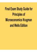 Final Exam Study Guide for Principles of Microeconomics Krugman and Wells Edition Core Concepts Market Behavior and Economic Analysis Review 2025&sol; 2026 with Solution for Exam Success and Mastery