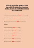 NURS 251 Pharmacology Module 6 Questions and Answers Complete Study Guide and Revision Pack