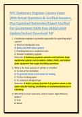 NYC Stationary Engineer License Exam&NewLine;With Actual Questions & Verified Answers&comma;&NewLine;Plus Explained Rationales&sol;Expert Verified&NewLine;For Guaranteed 100&percnt; Pass 2026&sol;Latest&NewLine;Update&sol;Instant Download Pdf