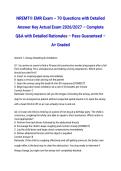 NREMT&reg; EMR Exam &ndash; 70 Questions with Detailed Answer Key Actual Exam 2026&sol;2027 &ndash; Complete Q&A with Detailed Rationales &ndash; Pass Guaranteed &ndash; A&plus; Graded