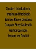 Chapter 1 Introduction to Imaging and Radiologic Sciences Review Questions Complete Study Guide with Answers and Exam Preparation 2025&sol; 2026 with Solution for Certification Success and Mastery