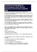 Computed Tomography for Technologists&colon; Exam Review Questions and Answers Updated 2026