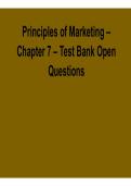 Principles of Marketing Chapter 7 Test Bank Open Questions Comprehensive Review 2025&sol; 2026 with Solution for Exam Success and Mastery