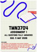 TMN3704 Assignment 1 Memo &vert; Due 5 May 2026