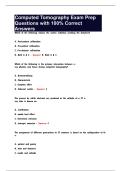 Computed Tomography Exam Prep Questions with 100&percnt; Correct Answers