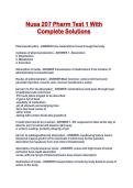 Nusa 207 Pharm Test 1 With Complete Solutions