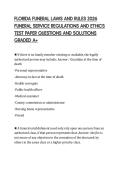 FLORIDA FUNERAL LAWS AND RULES 2026&NewLine;FUNERAL SERVICE REGULATIONS AND ETHICS&NewLine;TEST PAPER QUESTIONS AND SOLUTIONS&NewLine;GRADED A&plus;
