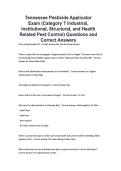 Tennessee Pesticide Applicator Exam &lpar;Category 7 Industrial&comma; Institutional&comma; Structural&comma; and Health Related Pest Control&rpar; Questions and Correct Answers