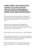 FLORIDA FUNERAL LAWS AND RULES 2026&NewLine;QUESTION COLLECTION MORTUARY&NewLine;PRACTICE AND LEGAL RESPONSIBILITIES&NewLine;MODULE SOLVED ITEMS AND RESPONSE KEY