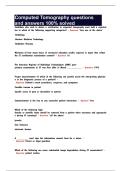 Computed Tomography questions and answers 100&percnt; solved