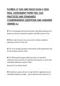 FLORIDA LP GAS AND RULES EXAM 4 2026&NewLine;FINAL ASSESSMENT PAPER FUEL GAS&NewLine;PRACTICES AND STANDARDS&NewLine;COMPREHENSIVE QUESTIONS AND ANSWERS&NewLine;VERIFIED A&plus;