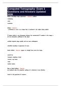 Computed Tomography- Exam 3 Questions and Answers Updated 2026