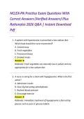 NCLEX-PN Practice Exam Questions With Correct Answers &lpar;Verified Answers&rpar; Plus Rationales 2026 Q&A &vert; Instant Download PDF