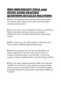 HMX IMMUNOLOGY FINAL 2026&NewLine;STUDY GUIDE PRACTICE&NewLine;QUESTIONS DETAILED SOLUTIONS