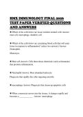 HMX IMMUNOLOGY FINAL 2026&NewLine;TEST PAPER VERIFIED QUESTIONS&NewLine;AND ANSWERS&NewLine;