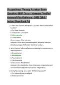 Occupational Therapy Assistant Exam Questions With Correct Answers &lpar;Verified Answers&rpar; Plus Rationales 2026 Q&A &vert; Instant Download PDF