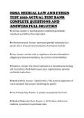 HOSA MEDICAL LAW AND ETHICS&NewLine;TEST 2026 ACTUAL TEST BANK&NewLine;COMPLETE QUESTIONS AND&NewLine;ANSWERS FULL SOLUTION