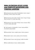 HOSA NUTRITION STUDY GUIDE&NewLine;2026 COMPLETE QUESTIONS AND&NewLine;VERIFIED ANSWERS&NewLine;