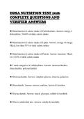 HOSA NUTRITION TEST 2026&NewLine;COMPLETE QUESTIONS AND&NewLine;VERIFIED ANSWERS&NewLine;