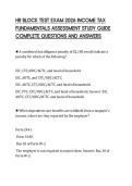HR BLOCK TEST EXAM 2026 INCOME TAX&NewLine;FUNDAMENTALS ASSESSMENT STUDY GUIDE&NewLine;COMPLETE QUESTIONS AND ANSWERS