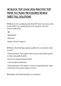 HR BLOCK TEST EXAM 2026 PRACTICE TEST&NewLine;PAPER TAX FILING PROCEDURES REVIEW&NewLine;SHEET FULL SOLUTIONS