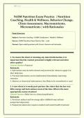 NASM Nutrition Certification Exam Practice &vert; NEW 2026&vert; Nutrition Coaching&comma; Health and Wellness&comma; Behavior Change&comma; Client Assessment&comma; Macronutrients&comma; Micronutrients &vert; Questions and Answers with Verified Rationales &vert; Get HighScore &vert; Instant Download&NewLine;&NewLine;