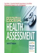 Test Bank - Essential Health Assessment&comma; 1st edition &lpar;Thompson&rpar; Chapter 1-24 &vert; All Chapters &vert; A&plus; Graded