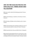 HSRT TEST PREP EXAM 2026 PRACTICE TEST&NewLine;PAPER ANALYTICAL THINKING REVIEW SHEET&NewLine;FULL SOLUTIONS&NewLine;