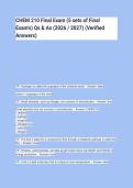 CHEM 210 Final Exam &lpar;5 sets of Final&NewLine;Exam&rsquo;s&rpar; Qs & As &lpar;2026 &sol; 2027&rpar; &lpar;Verified&NewLine;Answers&rpar;