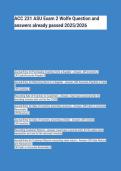 ACC 231 ASU Exam 2 Wolfe Question and&NewLine;answers already passed 2025&sol;2026