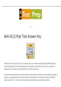 AHA ACLS Post Test Questions and Answers PDF Advanced Cardiac Life Support Study Guide