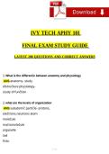 Anatomy and Physiology 101 Final Exam Questions and Answers PDF Study Guide