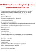 NIMS ICS-300&colon; Final Exam Study Guide Questions &NewLine;and Revised Answers 2026&sol;2027
