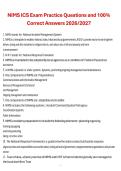 NIMS ICS Exam Practice Questions and Answers &lpar;2026&ndash;2027&rpar; &ndash; Complete Study Guide