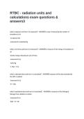 RTBC - radiation units and calculations exam questions & answers