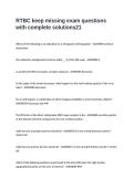RTBC keep missing exam questions with complete solutions