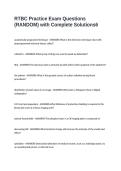 RTBC Practice Exam Questions &lpar;RANDOM&rpar; with Complete Solutions