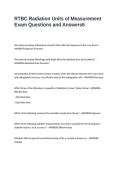 RTBC Radiation Units of Measurement Exam Questions and Answers
