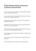RTBC Radiosensitivity assessment questions and answers