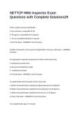 NETTCP HMA Inspector Exam Questions with Complete Solutions