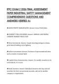 IFPC EXAM 2 2026 FINAL ASSESSMENT&NewLine;PAPER INDUSTRIAL SAFETY MANAGEMENT&NewLine;COMPREHENSIVE QUESTIONS AND&NewLine;ANSWERS VERIFIED A&plus;&NewLine;