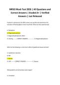 MRSO Mock Test 2026 &vert; All Questions and Correct Answers &vert; Graded A&plus; &vert; Verified Answers &vert; Just Released