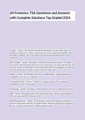 All Forensics TSA Questions and Answers&NewLine;with Complete Solutions Top Graded 2024